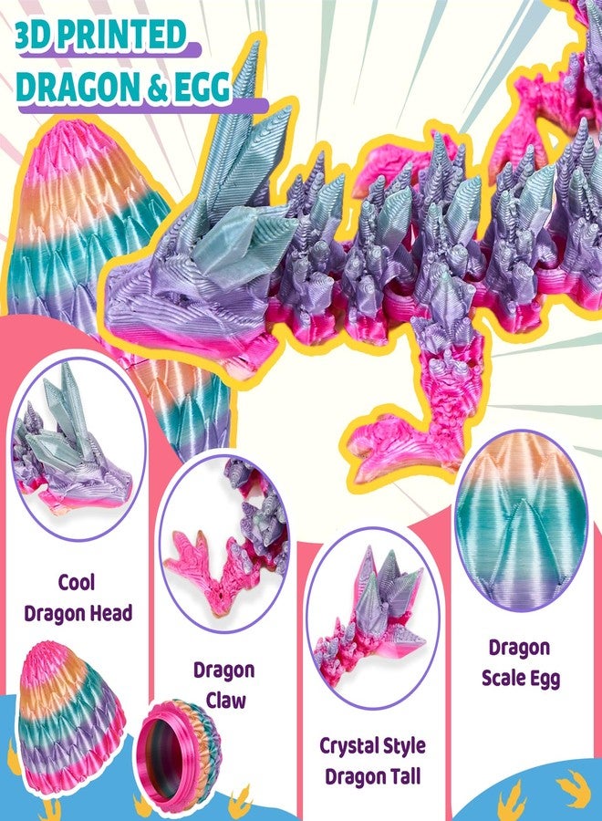 Cessfle 【2025 Updated】 12" 3D Printed Dragon Egg, Cool 3D Printed Crystalynx Dragon Egg, 3-d Fidget Dragons for 5-7 4-6 8-12 Year Old Boys Kid Girls Teen Adult, Christmes Ornaments & Stocking Stuffers - Image 4